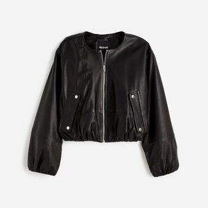 MADEWELL - Leather Bubble Sleeve Jacket XL